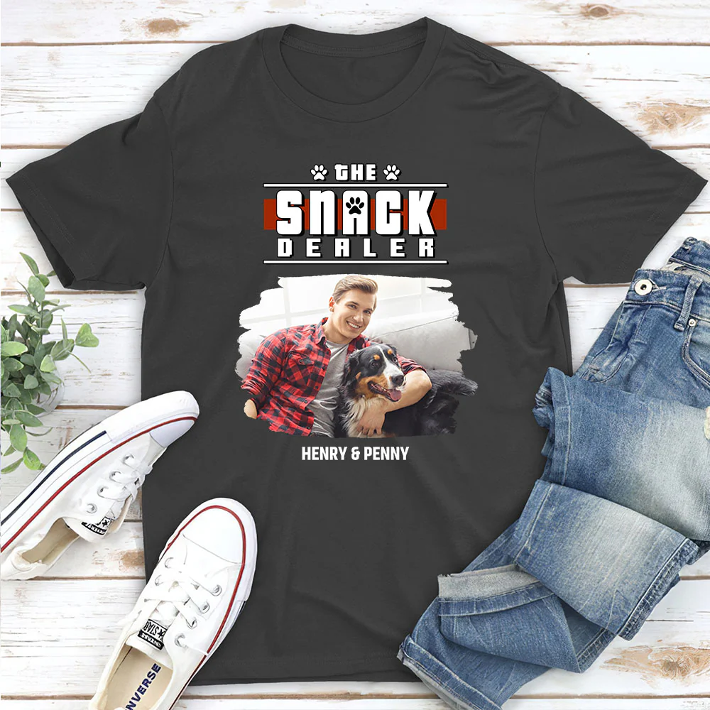 Snack Dealer Cartoon Photo - Personalized Custom Unisex T-Shirt - Image 4