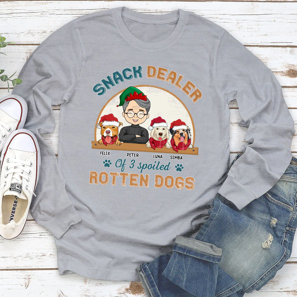 Snack Dealer Of Dog - Personalized Custom Long Sleeve T-shirt - Image 3