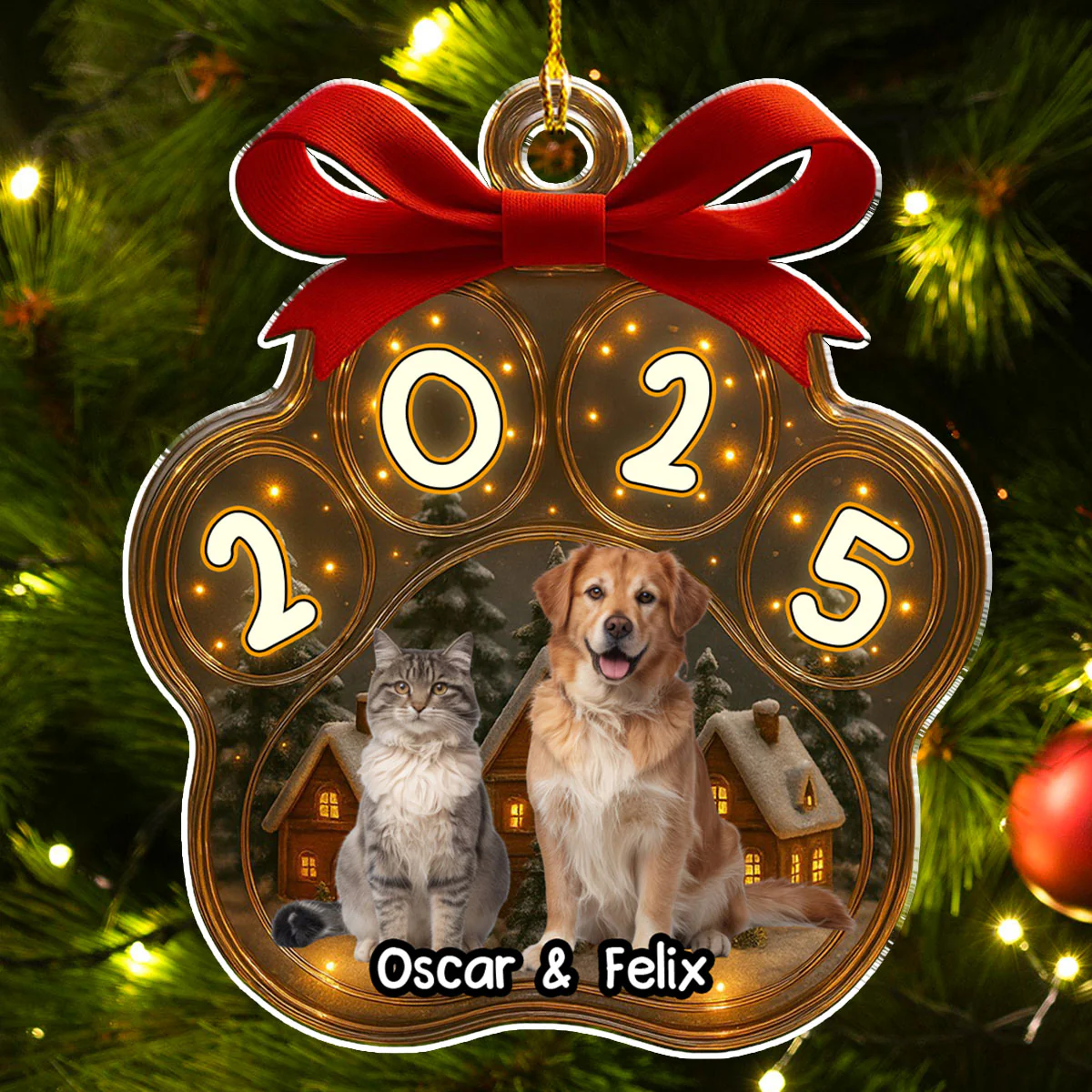 Snow All Over Here Photo - Personalized Custom 3D Inflated Effect Acrylic Ornament - Image 3
