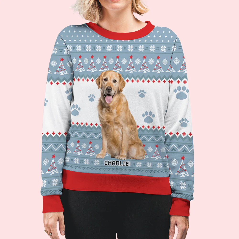 Snow Dog Photo - Personalized Custom All-Over-Print Sweatshirt - Image 5