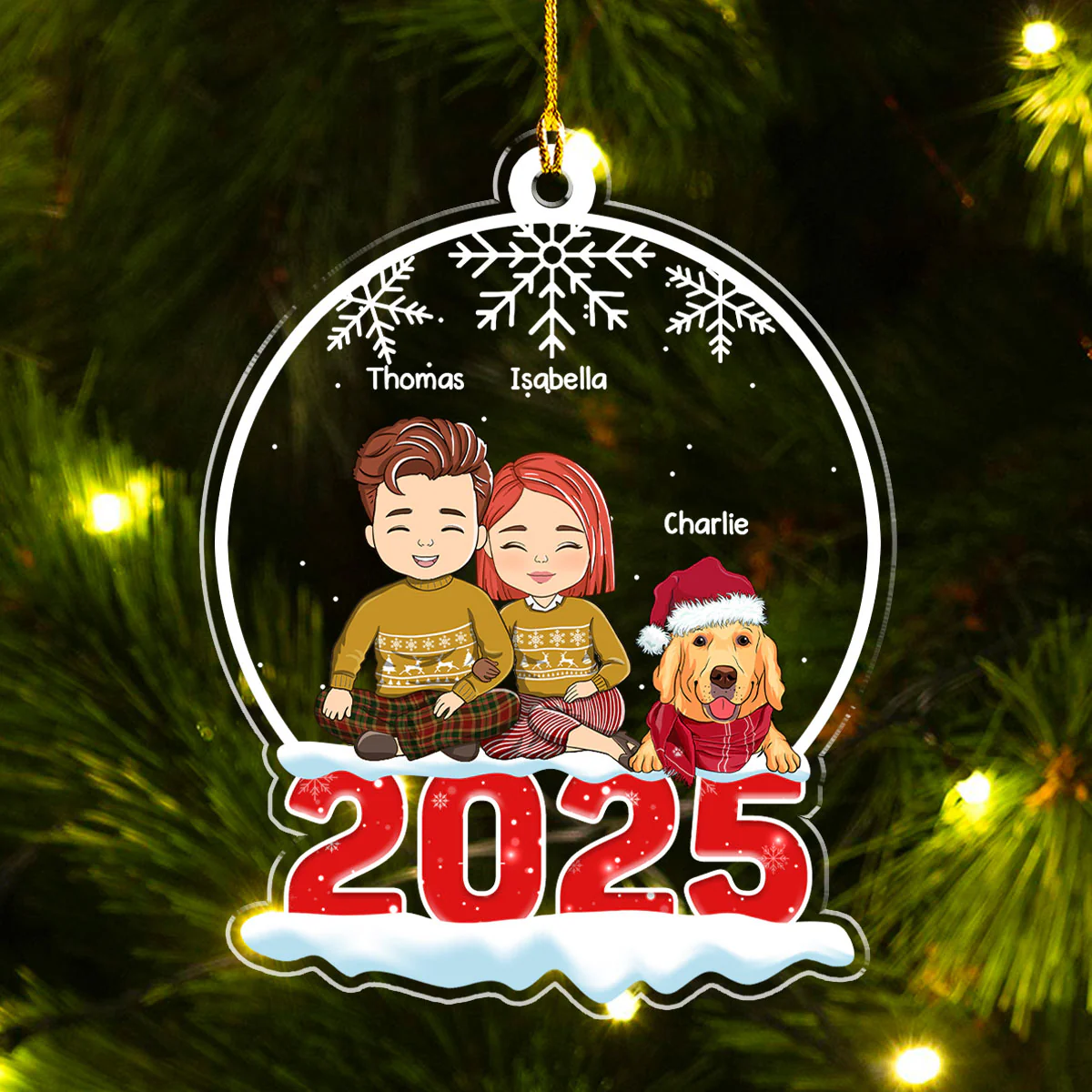 Snow Globe Pet 2025 - Personalized Custom Acrylic Ornament - Image 3