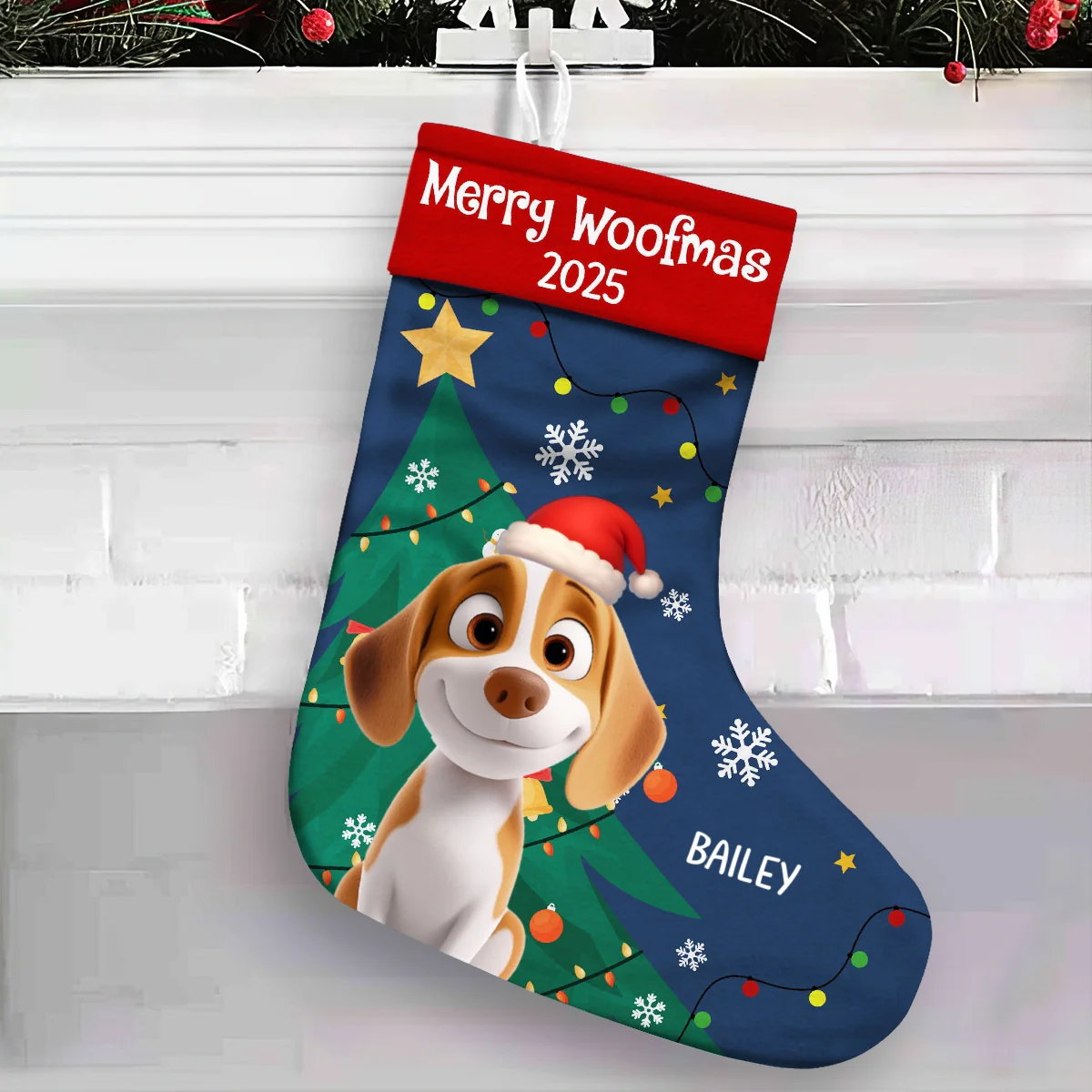 Snow Pawliday - Personalized Custom Christmas Stocking - Image 6