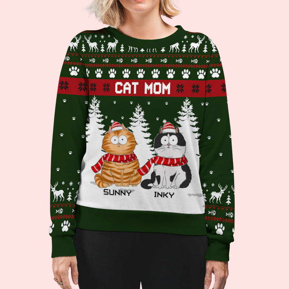 Snowy Paw - Personalized Custom All-Over-Print Sweatshirt - Image 6