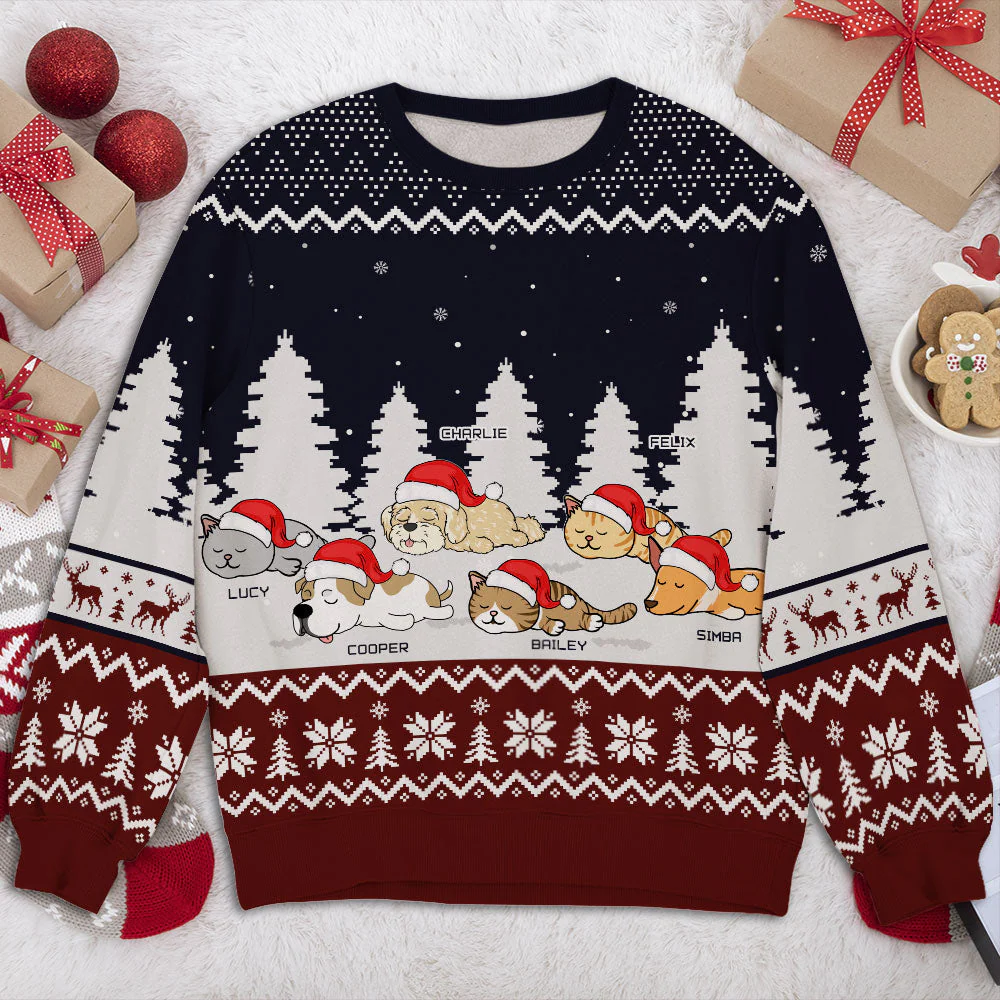 Snowy Winter Night - Personalized Custom All-Over-Print Sweatshirt - Image 5