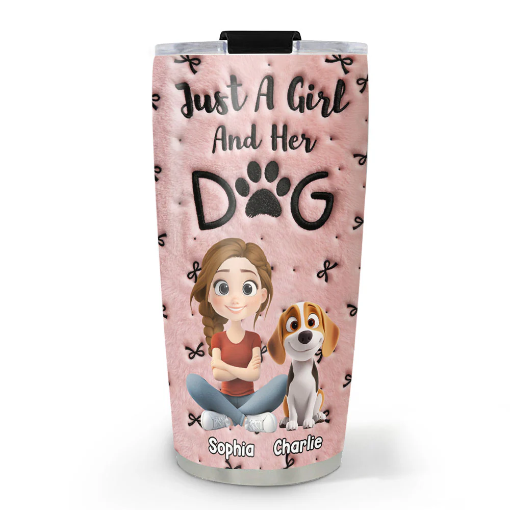 Soft Dog Mom - Personalized Custom 3D Effect Tumbler