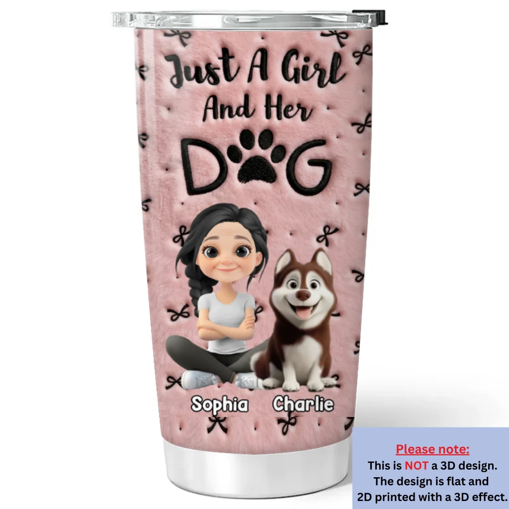 Soft Dog Mom - Personalized Custom 3D Effect Tumbler - Image 6
