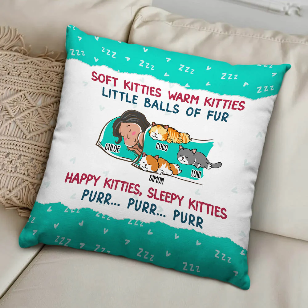Soft Kitty Warm Kitty - Personalized Custom Throw Pillow - Image 3