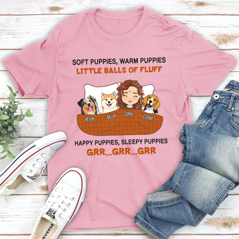 Soft Puppy, Warm Puppy - Personalized Custom Unisex T-shirt - Image 4