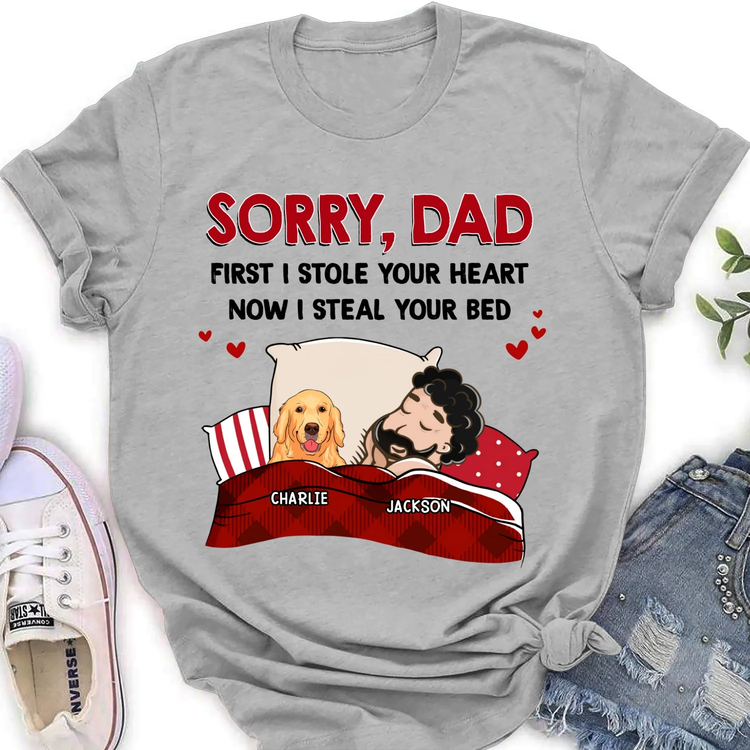 Sorry For Stealing Your Bed - Personalized Custom Women's T-shirt - Image 6