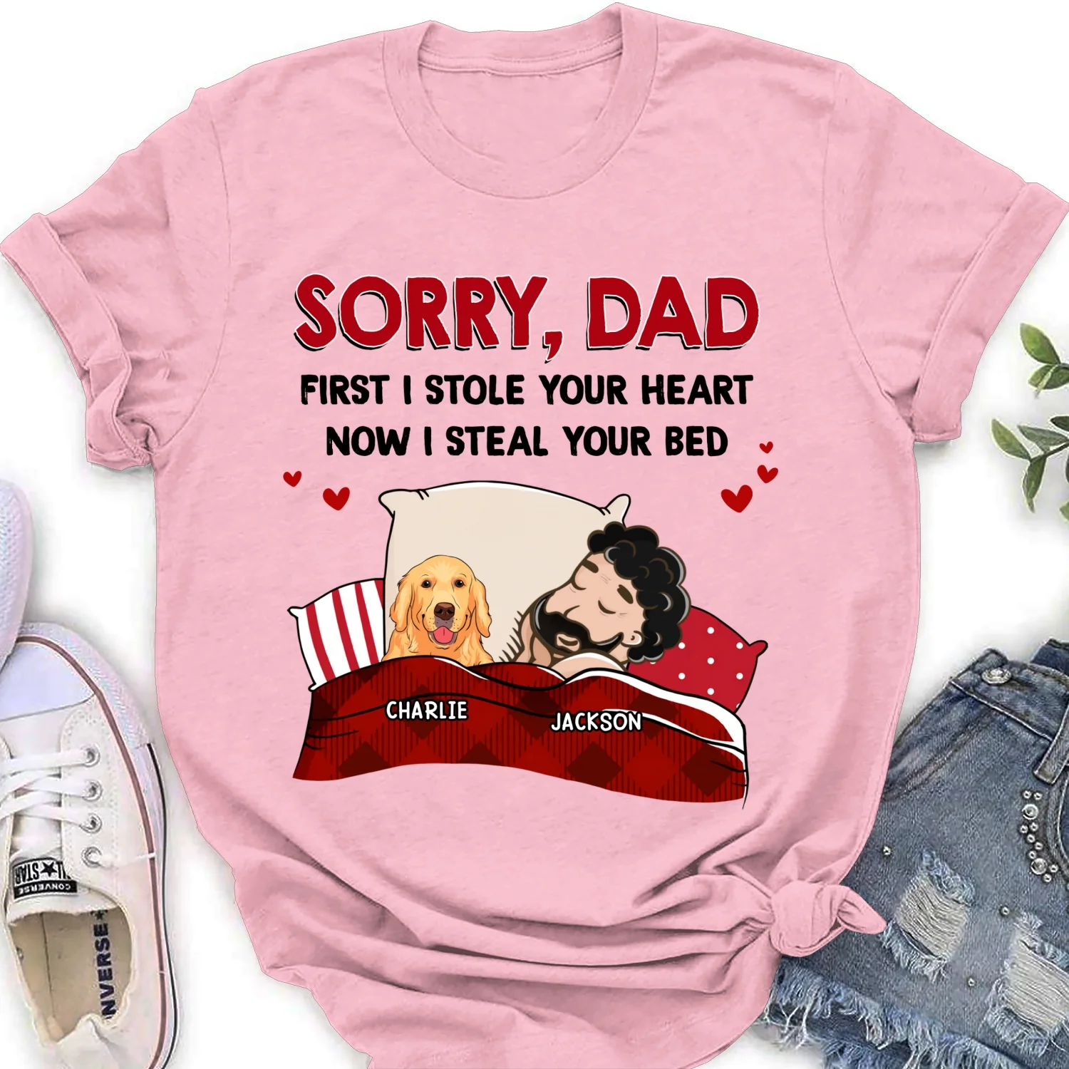 Sorry For Stealing Your Bed - Personalized Custom Women's T-shirt - Image 7