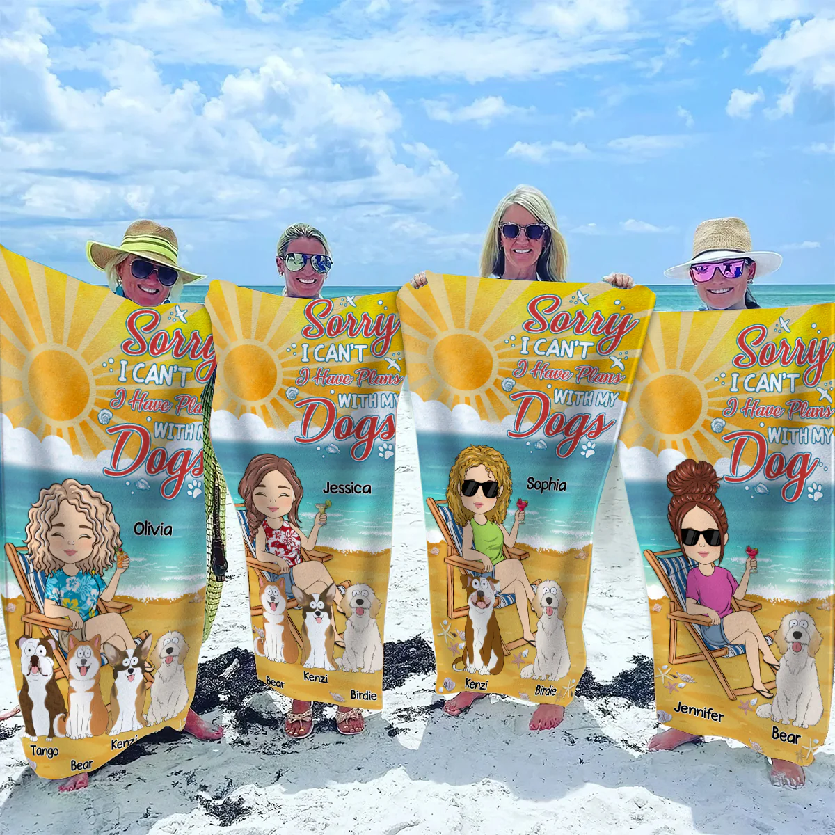 Sorry I Cant - Personalized Custom Beach Towel - Image 4