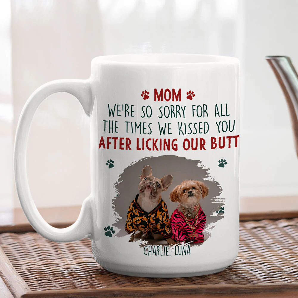 Sorry Mom Dad Cartoon Photo - Personalized Custom Coffee Mug - Image 5