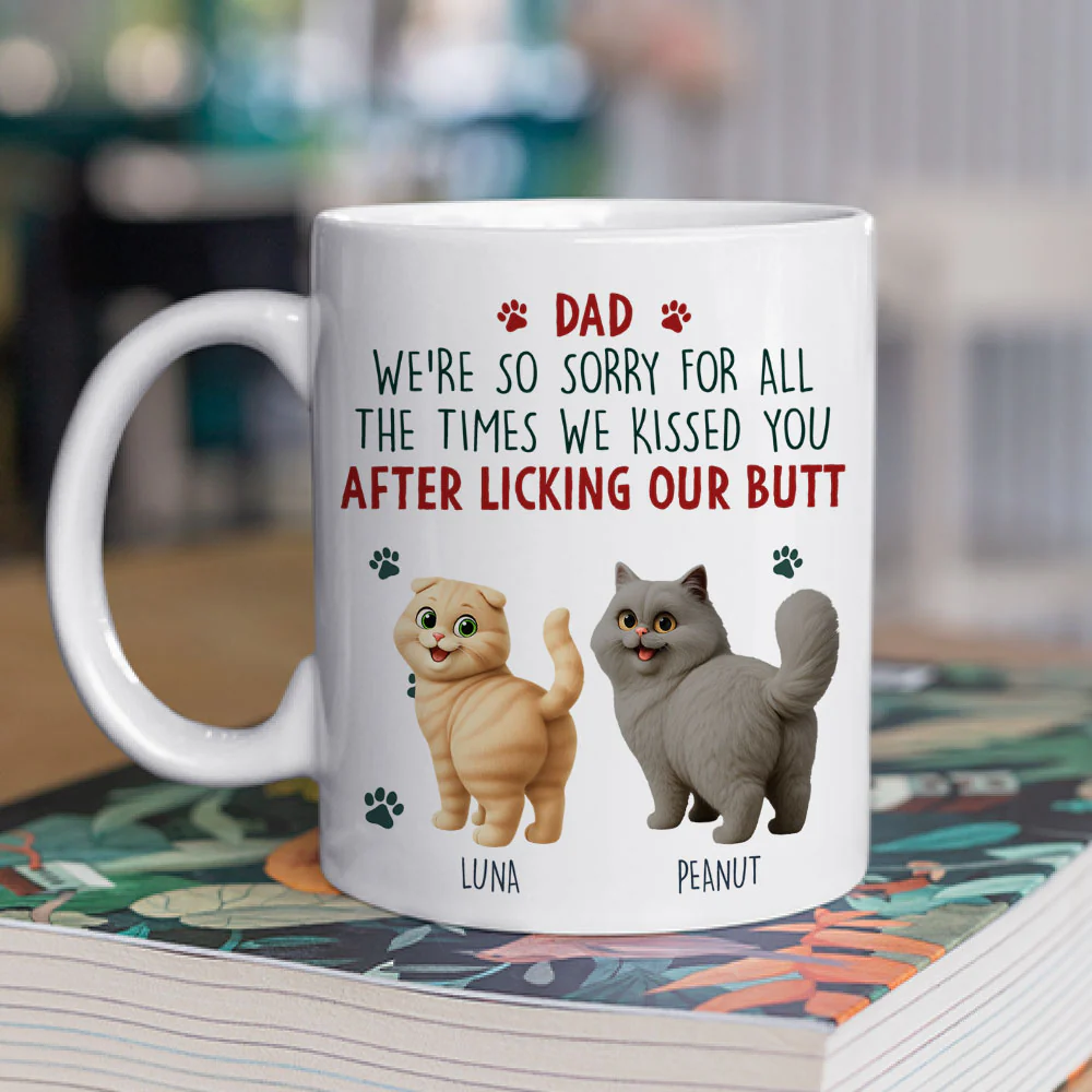 Sorry Mom Dad Cat Version - Personalized Custom Coffee Mug - Image 2