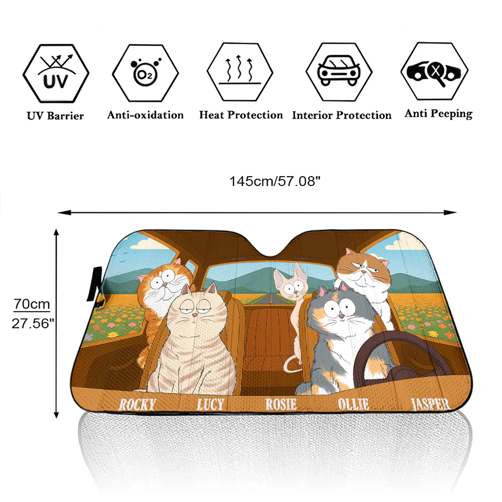 Sorry Not Home - Personalized Car Sunshade - Image 5