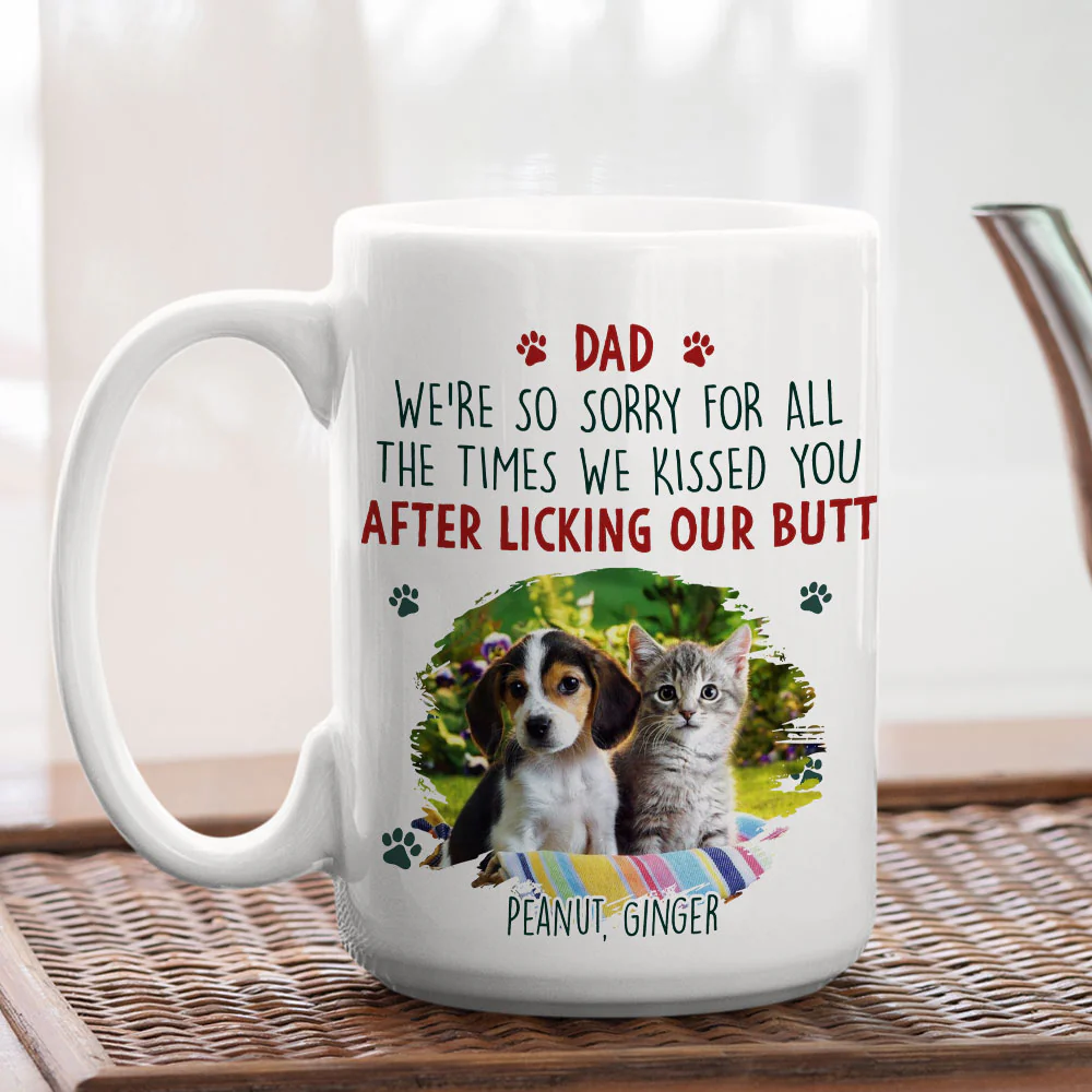 Sorry Pet Mom Dad Cartoon Photo - Personalized Custom Coffee Mug - Image 4