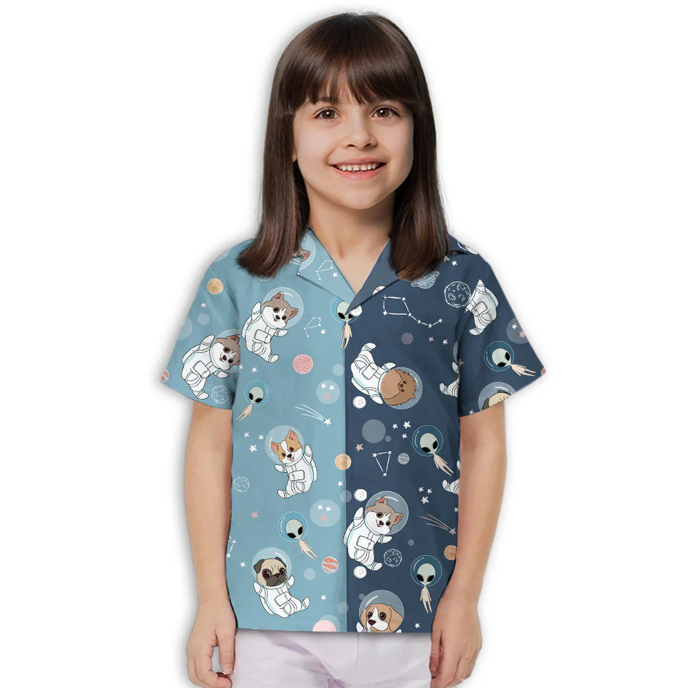 Space Dog 3 - Kids Button-up Shirt - Image 2