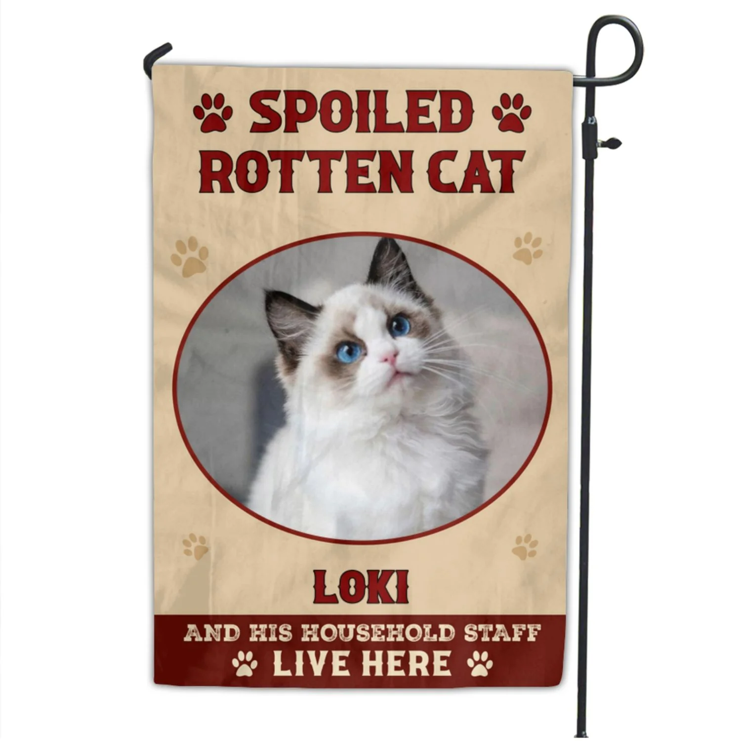 Spoiled Cats Live Here Photo - Personalized Custom Flag - Image 3