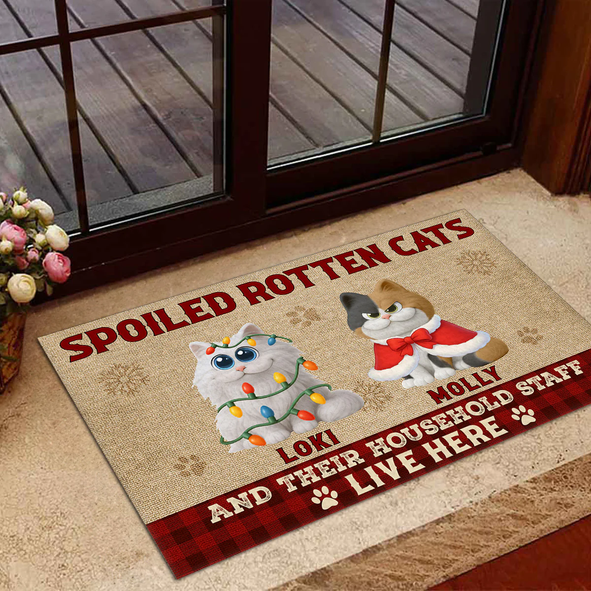 Spoiled Cats Live Under The Chimney - Personalized Custom Doormat - Image 4