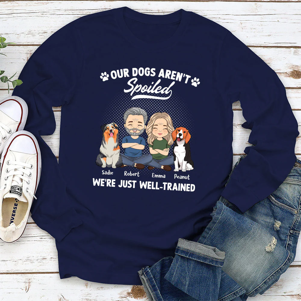 Spoiled Dog Couple - Personalized Custom Long Sleeve T-shirt - Image 2
