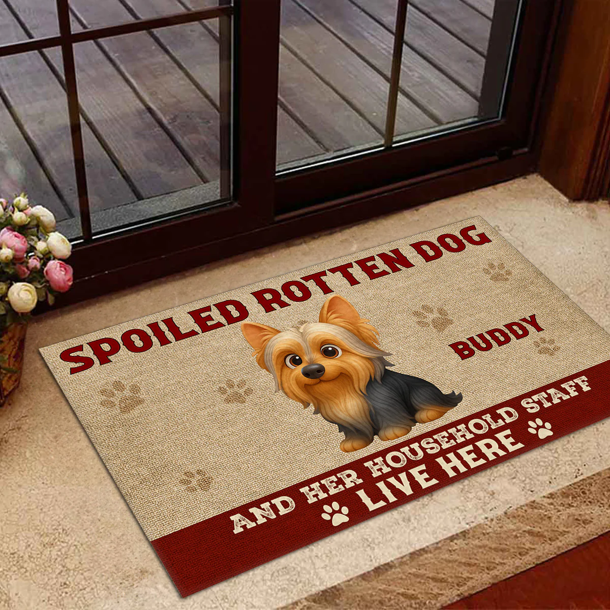 Spoiled Dogs Actually Live Here - Personalized Custom Doormat - Image 3
