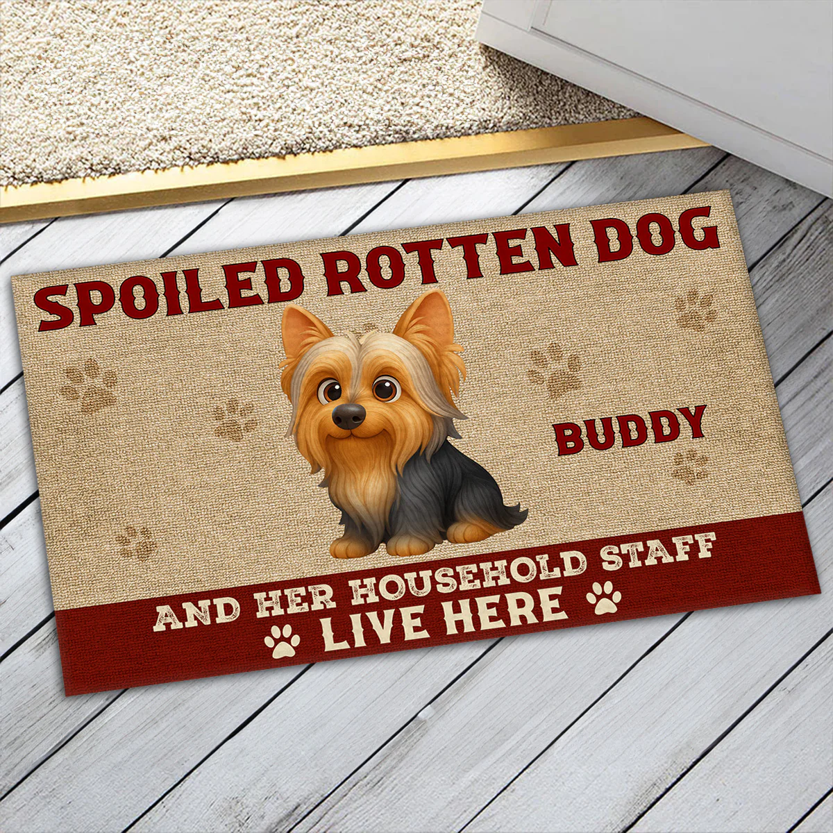 Spoiled Dogs Actually Live Here - Personalized Custom Doormat - Image 4