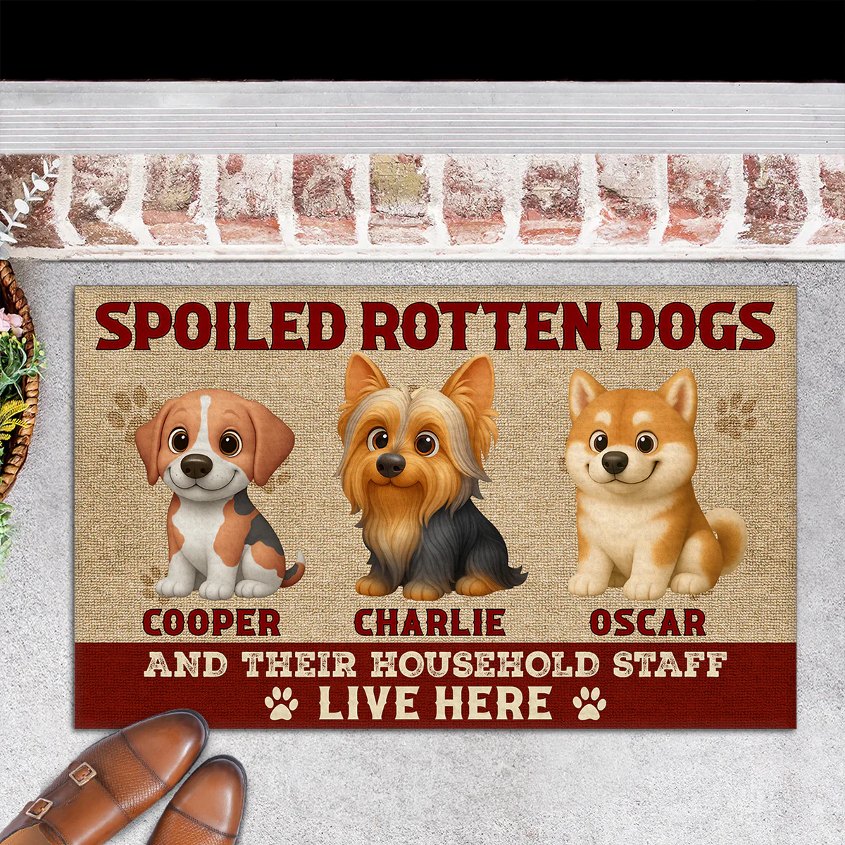 Spoiled Dogs Actually Live Here - Personalized Custom Doormat - Image 5