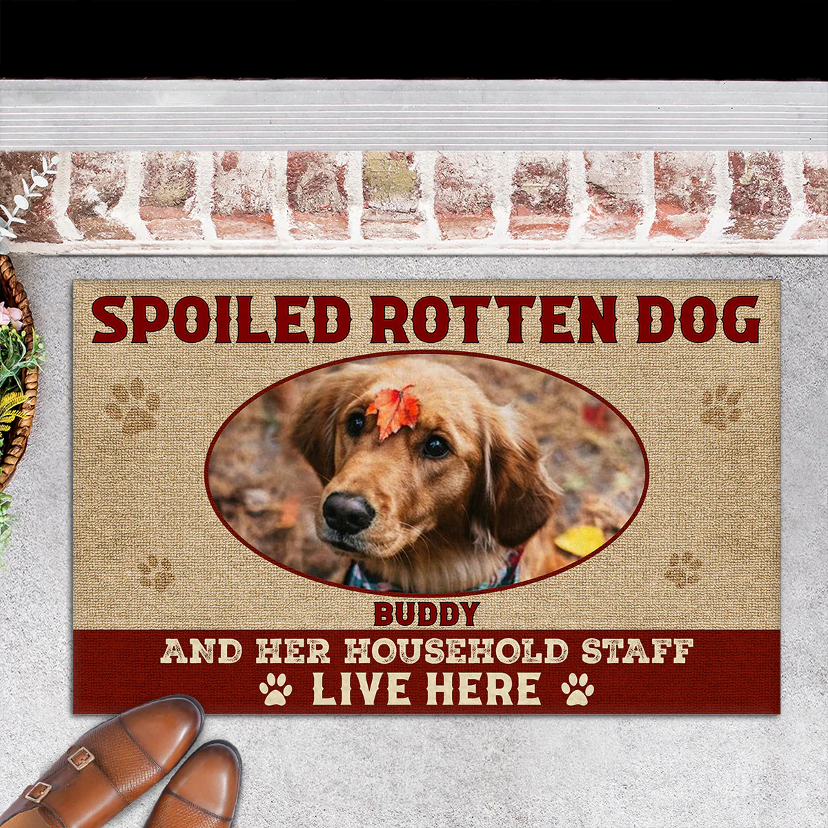 Spoiled Dogs Actually Live Here Photo - Personalized Custom Doormat - Image 2