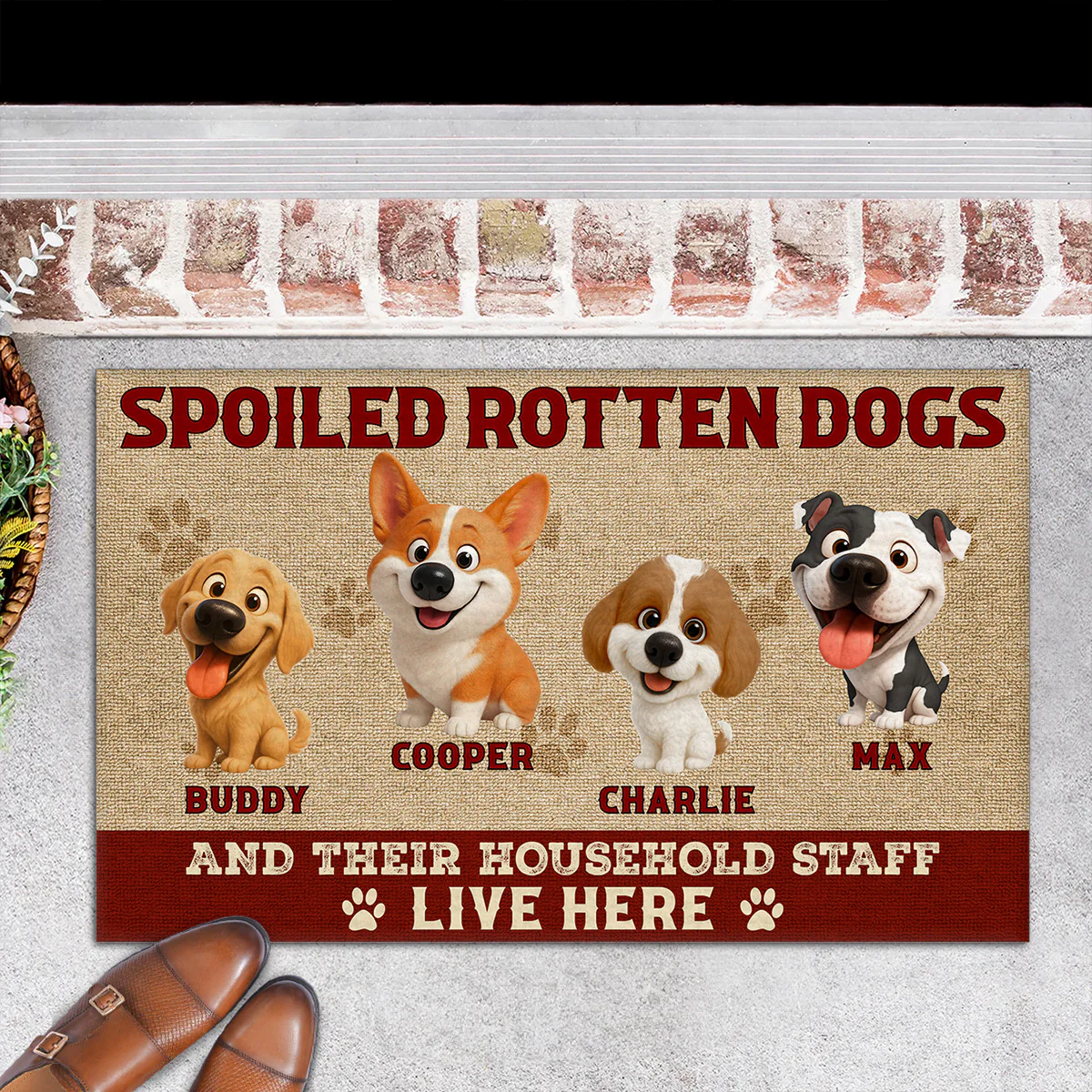 Spoiled Dogs Live Here - Personalized Custom Doormat - Image 6
