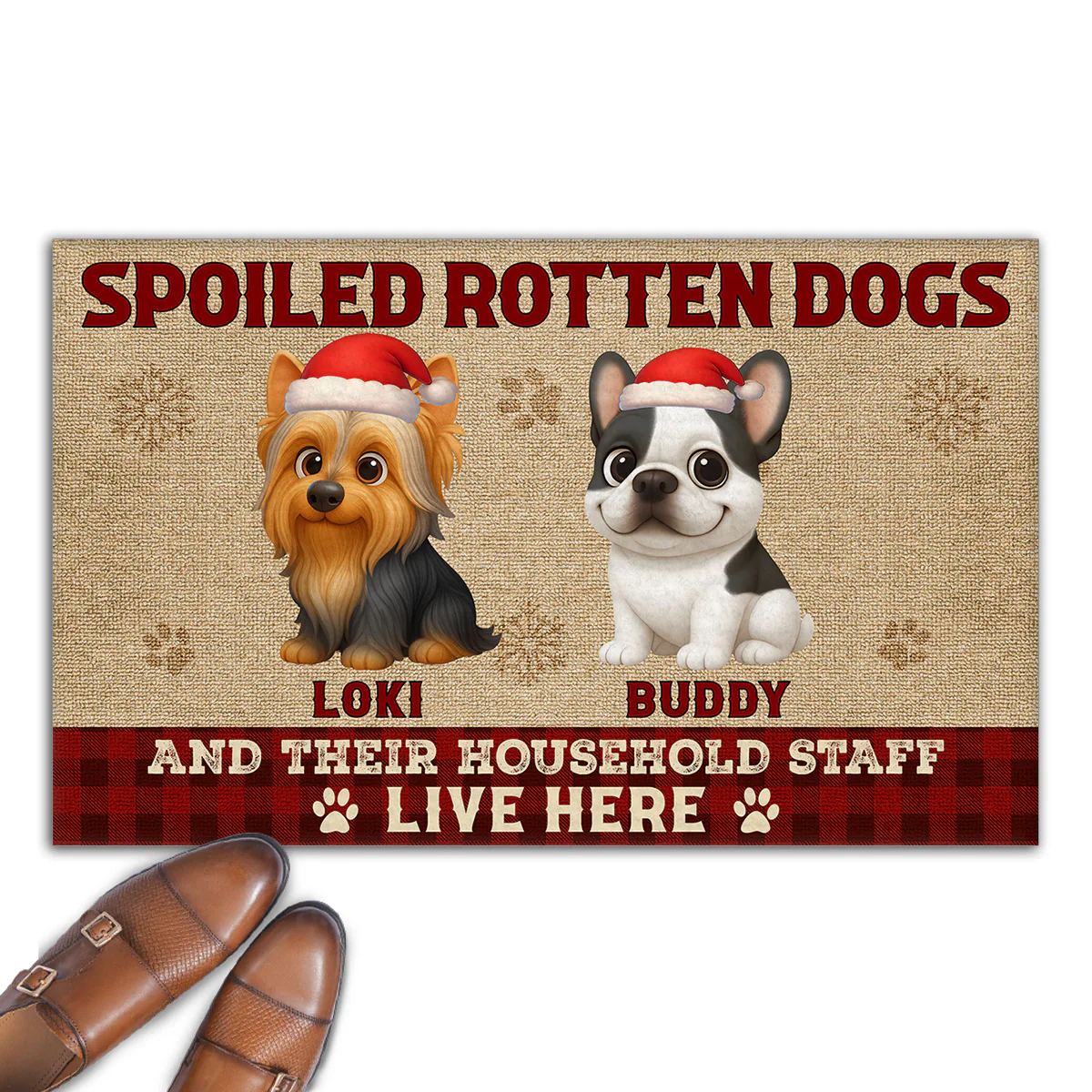 Spoiled Dogs Live Under The Chimney - Personalized Custom Doormat
