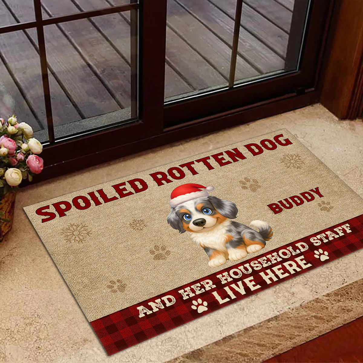 Spoiled Dogs Live Under The Chimney - Personalized Custom Doormat - Image 4