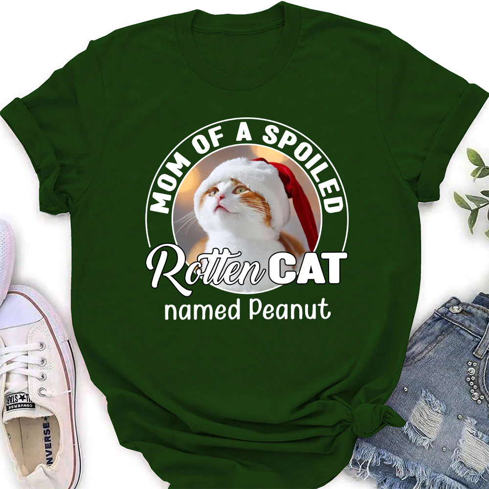 Spoiled Rotten Cat Chibi Cartoon Photo - Personalized Custom Women's T-shirt - Image 6