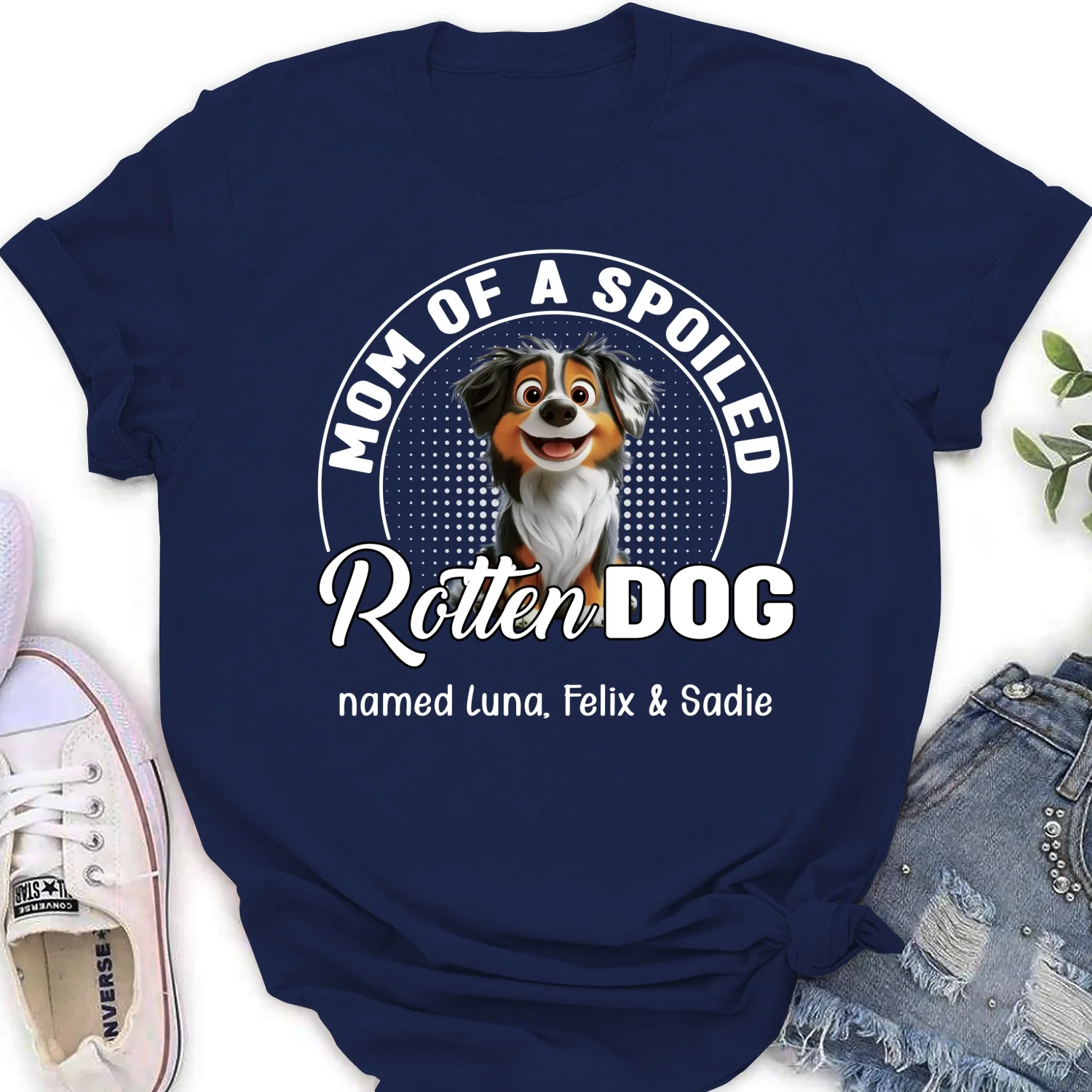 Spoiled Rotten Dog Chibi Cartoon - Personalized Custom Women's T-Shirt - Image 7