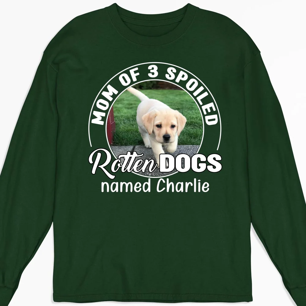 Spoiled Rotten Dog Chibi Cartoon Photo - Personalized Custom Long Sleeve T-Shirt - Image 6