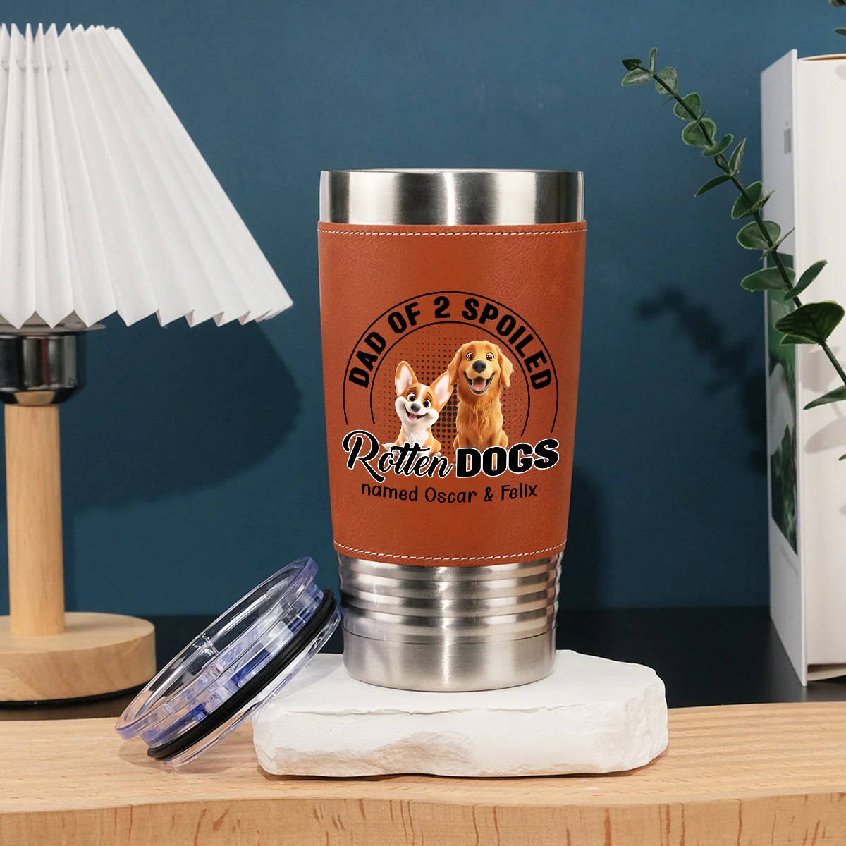 Spoiled Rotten Dog - Personalized Custom Leather Tumbler - Image 5