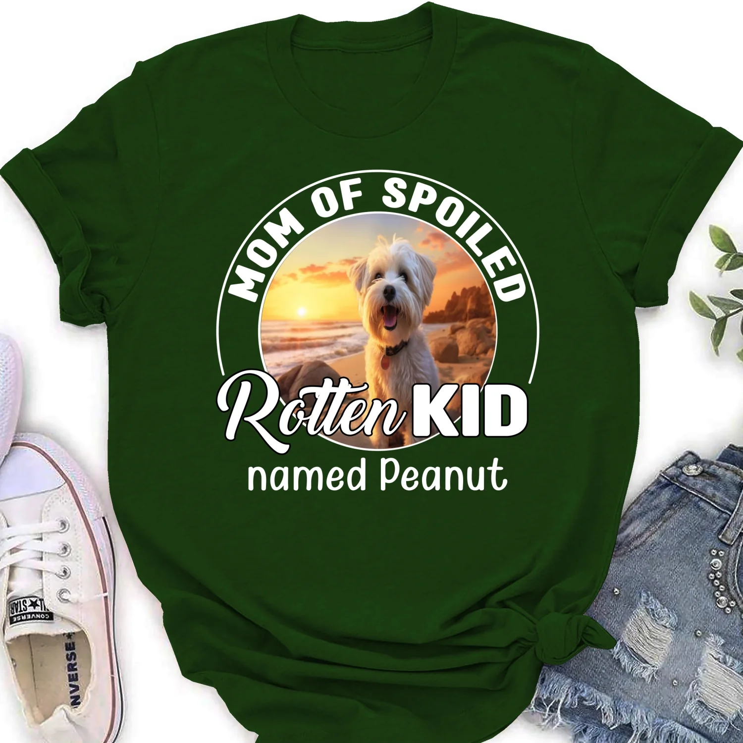 Spoiled Rotten Pet Chibi Cartoon Photo - Personalized Custom Women's T-shirt - Image 10