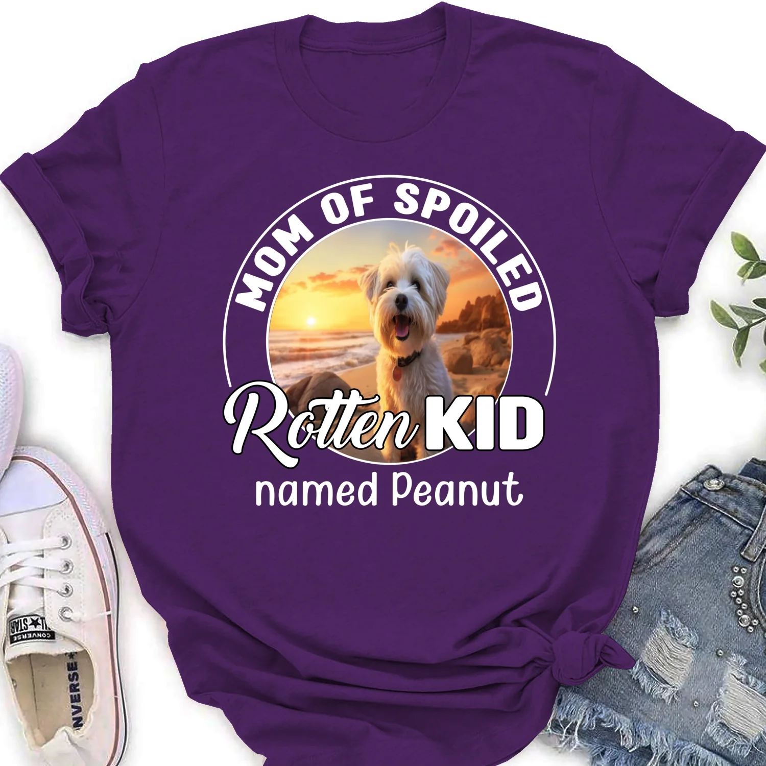 Spoiled Rotten Pet Chibi Cartoon Photo - Personalized Custom Women's T-shirt - Image 12