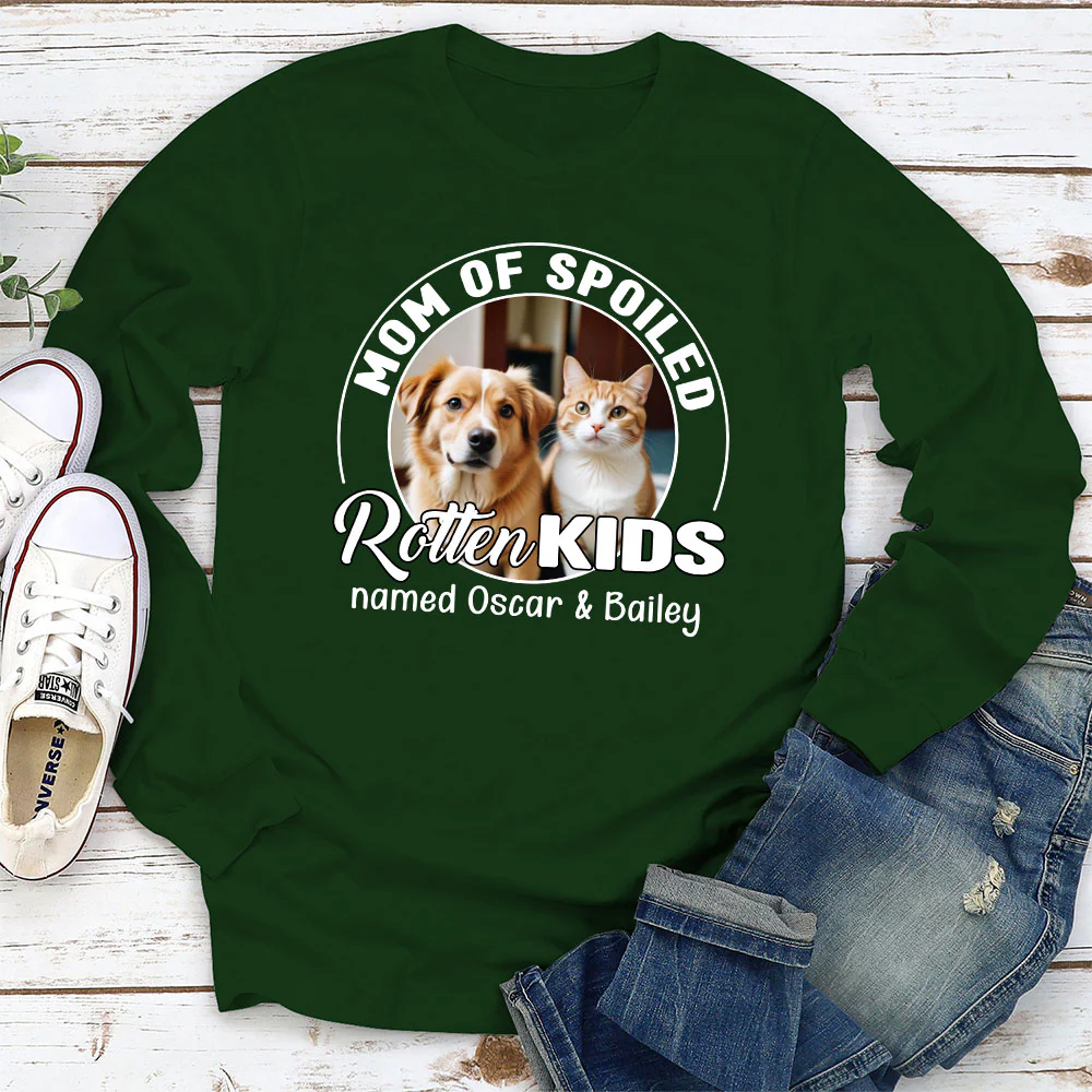 Spoiled Rotten Pet Chibi Cartoon Photo - Personalized Custom Women's T-shirt - Image 2