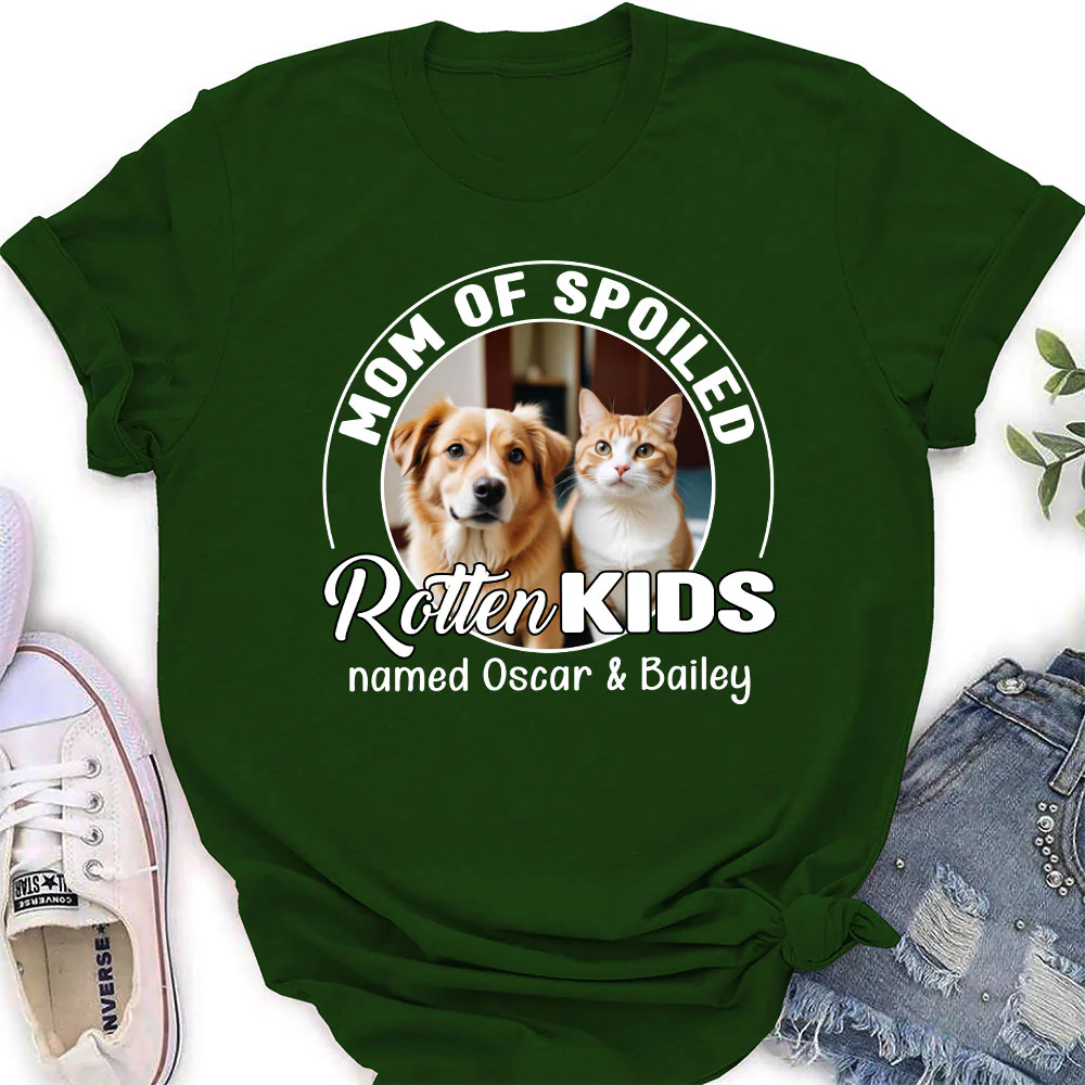 Spoiled Rotten Pet Chibi Cartoon Photo - Personalized Custom Women's T-shirt - Image 7