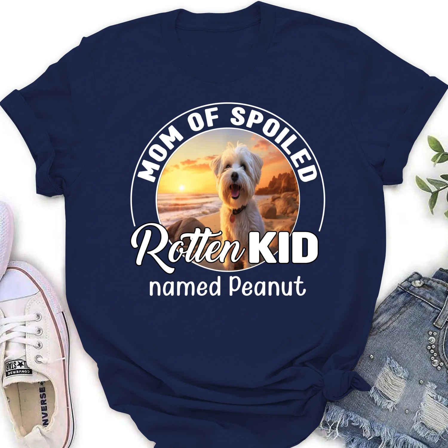 Spoiled Rotten Pet Chibi Cartoon Photo - Personalized Custom Women's T-shirt - Image 9