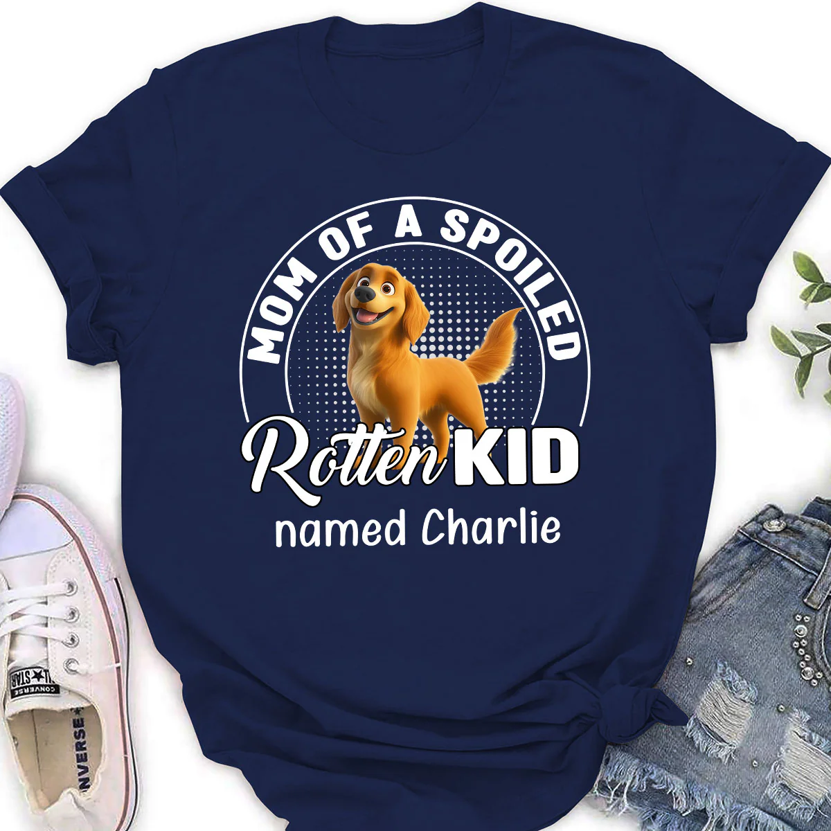 Spoiled Rotten Pet Chibi Cartoon Ver Standing - Personalized Custom Women's T-Shirt - Image 2
