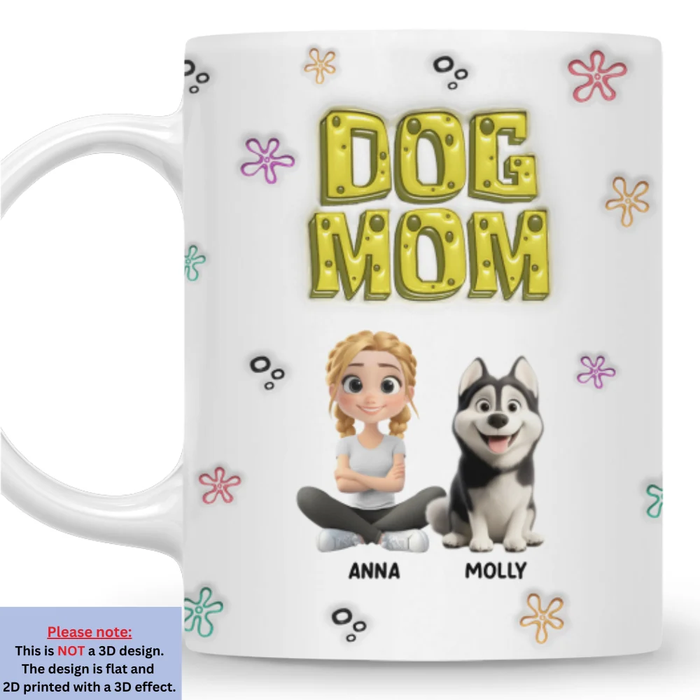 Sponge Dog Mom - Personalized Custom 3D Inflated Effect Mug - Image 6