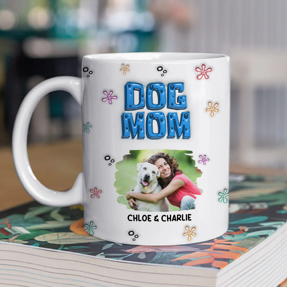 Sponge Dog Mom Photo - Personalized Custom 3D Inflated Effect Mug - Image 2