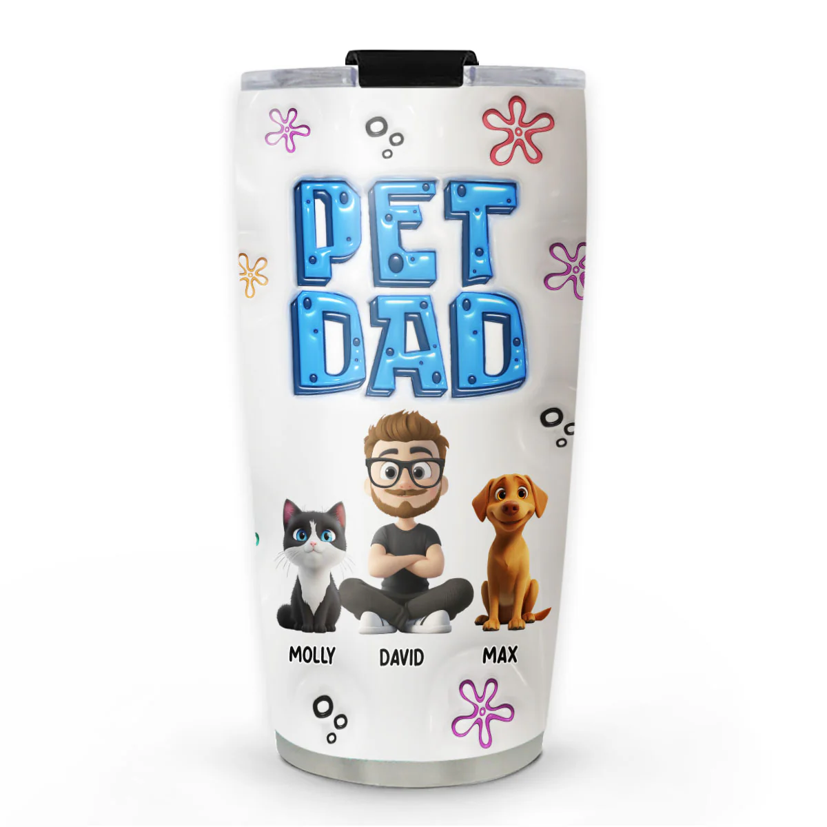 Sponge Pet Dad - Personalized Custom 3D Inflated Effect Tumbler