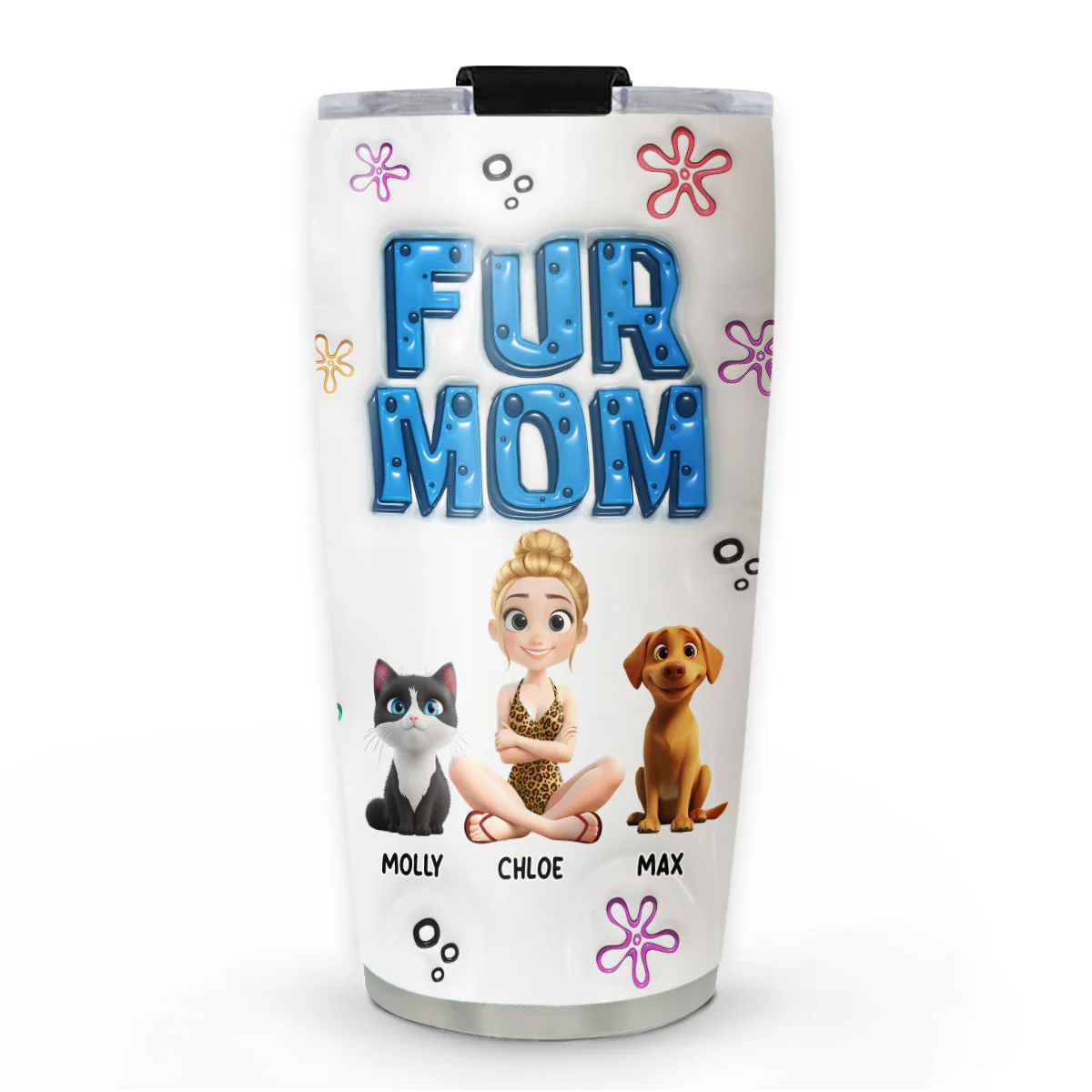 Sponge Pet Mom Version 2 - Personalized Custom 3D Inflated Effect Tumbler
