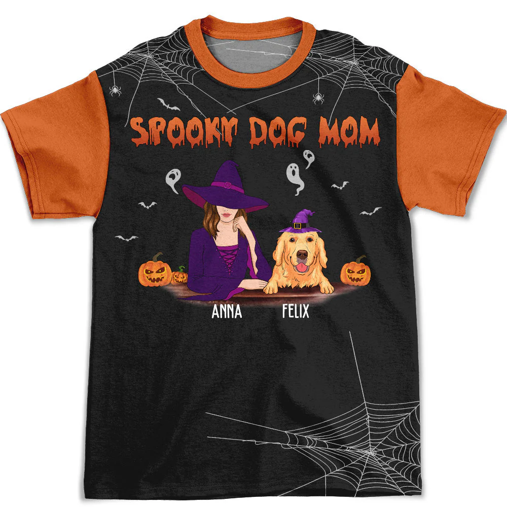Spooky Dog Mom - Personalized Custom All-over-print T-shirt