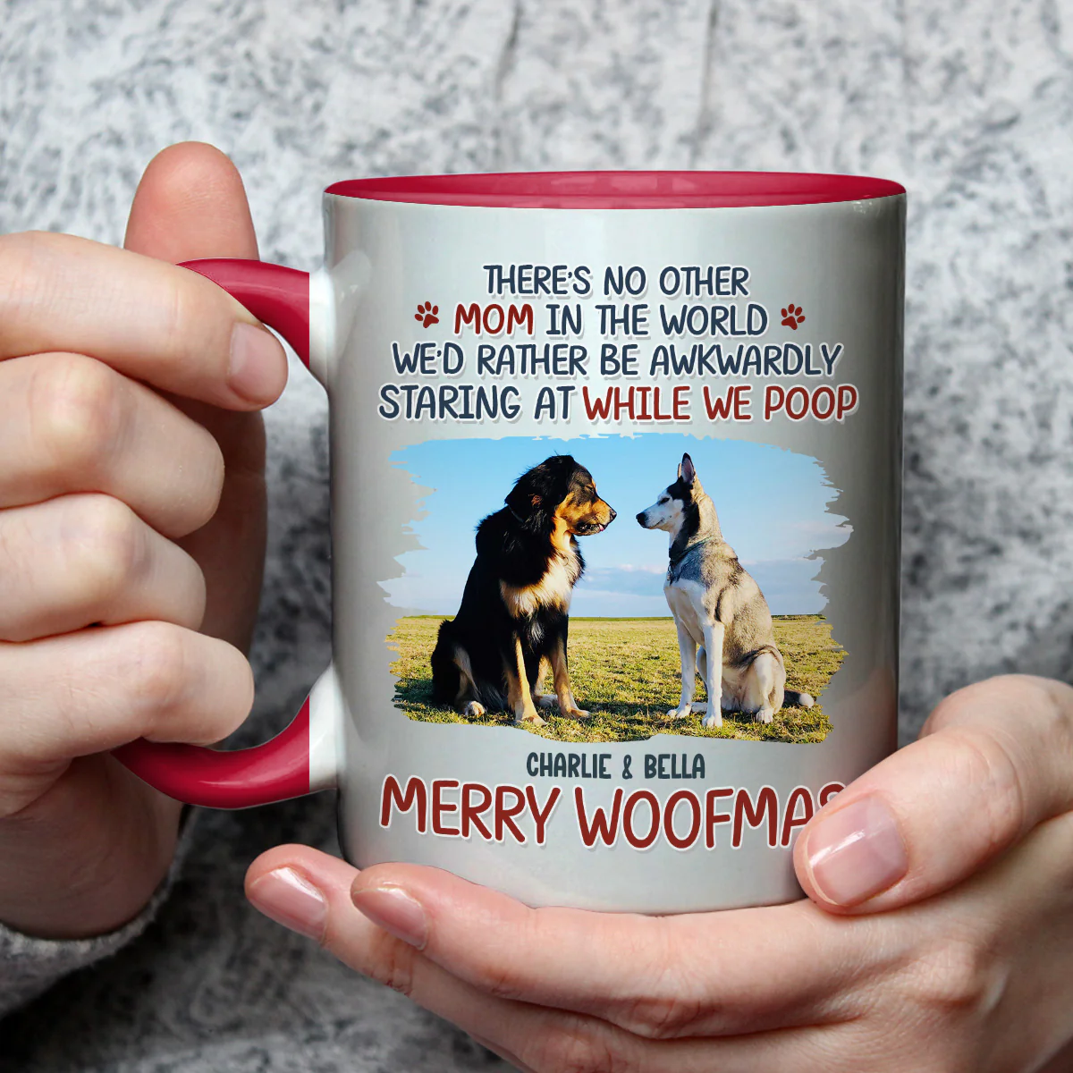 Staring At When I Poop Dog Butt Photo - Personalized Custom Accent Mug - Image 3