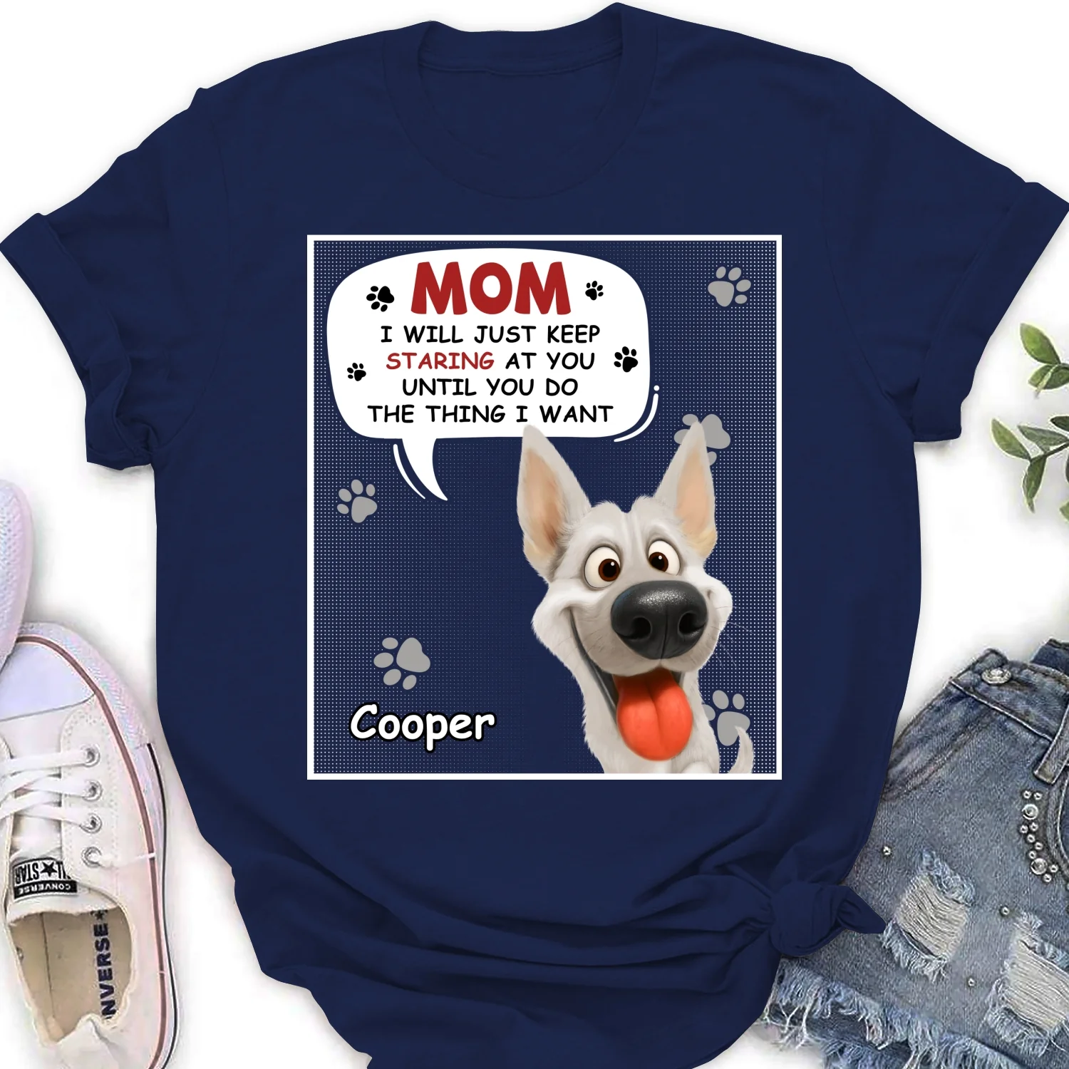Staring At You Cartoon - Personalized Custom Women's T-shirt - Image 2