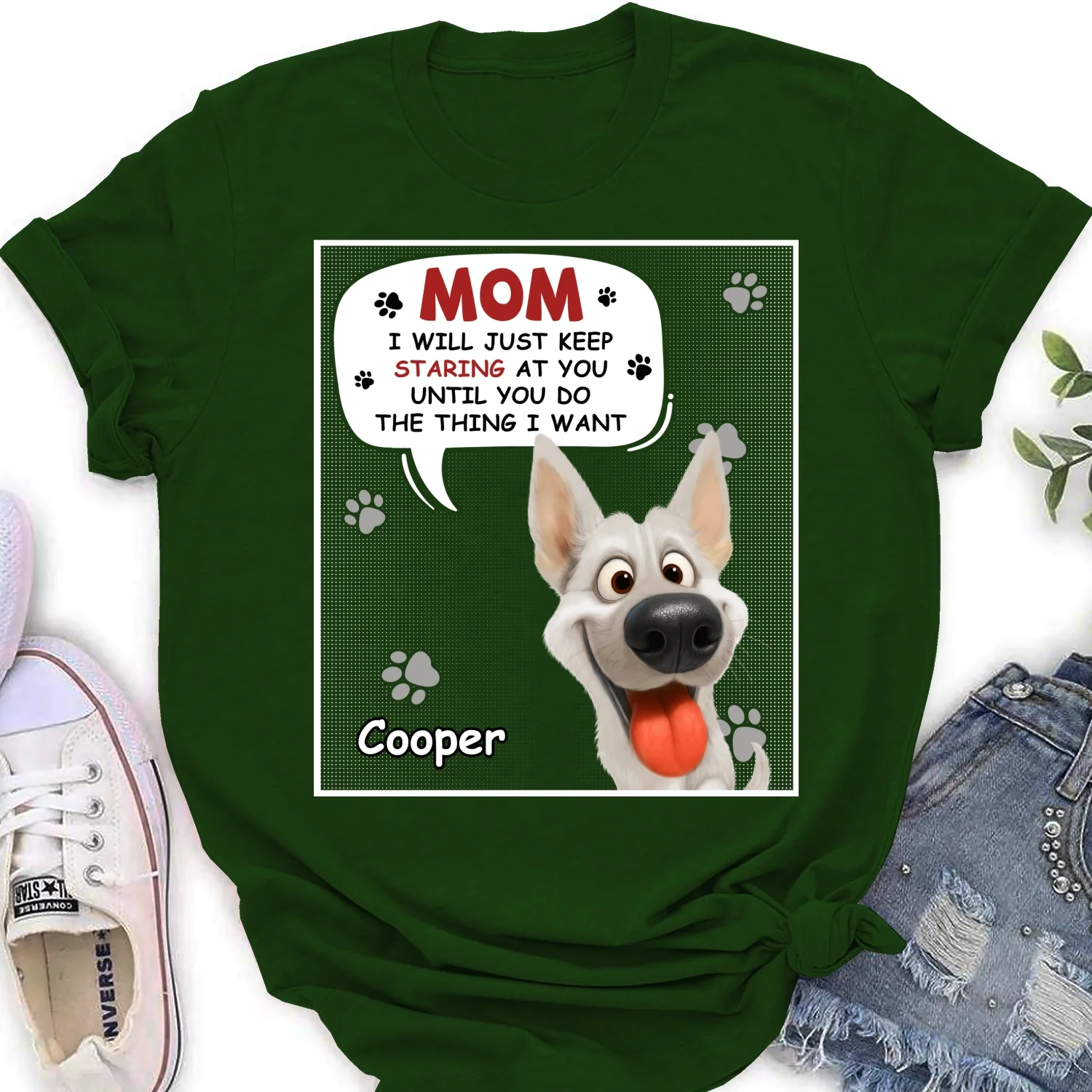 Staring At You Cartoon - Personalized Custom Women's T-shirt - Image 3
