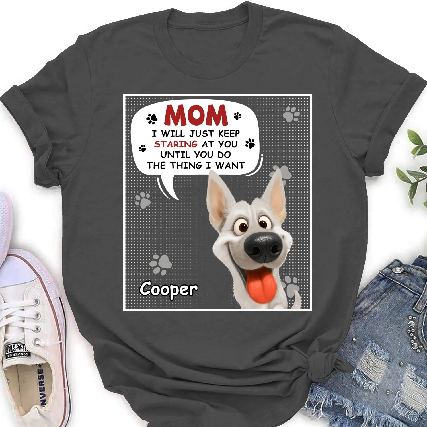 Staring At You Cartoon - Personalized Custom Women's T-shirt - Image 4