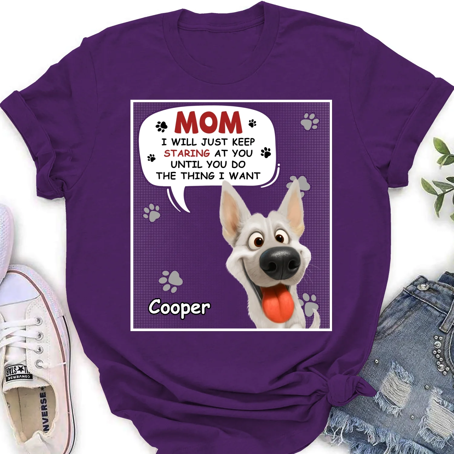 Staring At You Cartoon - Personalized Custom Women's T-shirt - Image 5